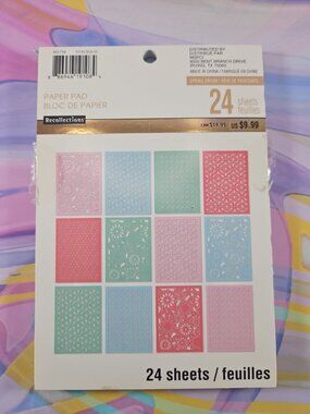 Recollections "Spring Dream" Paper Pad 24 Sheets Cutouts Drawing/Art New